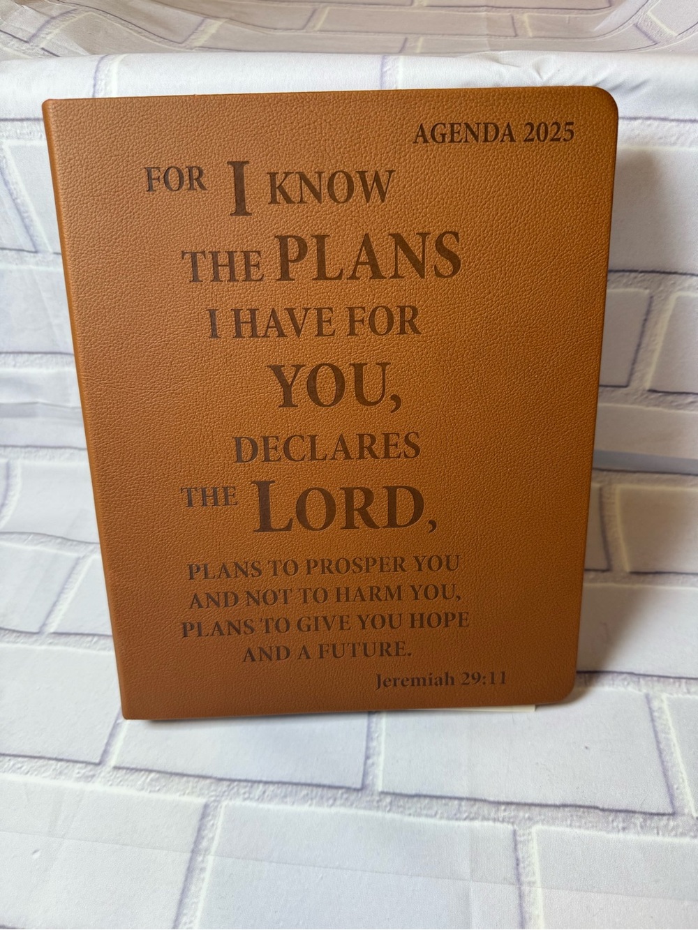 2025 Christian Faux Leather Spiral Planner Agenda Jeremiah 29:11 Scripture